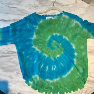 Tie dye Blue/Green cashmere sweater